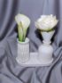 Artistic Home Decor Set of 3 – Elegant Vase Duo and Modern Oval Tray for artificial Flowers, Trinkets