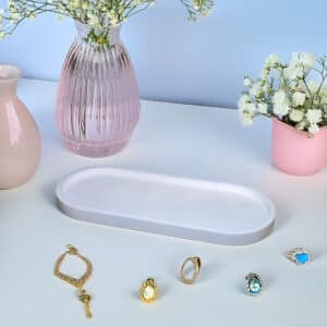 Large Oval Tray Handcrafted – Elegant design, for jewellery, trinket, & candles, Home, Office Décor